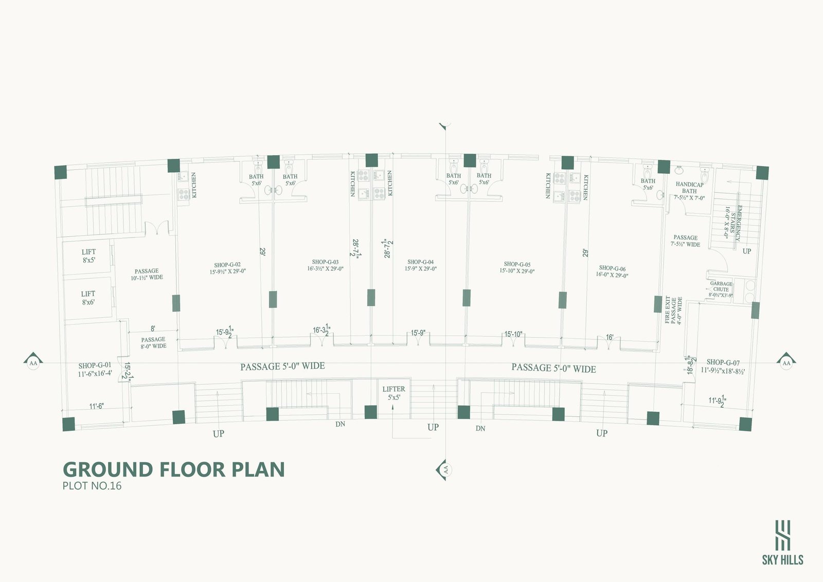 Sky Hills Faisal Hills – Plot No. 16 Layout Plans | Shops, Offices & Apartments